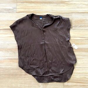 Women Gray silk top dressy size L